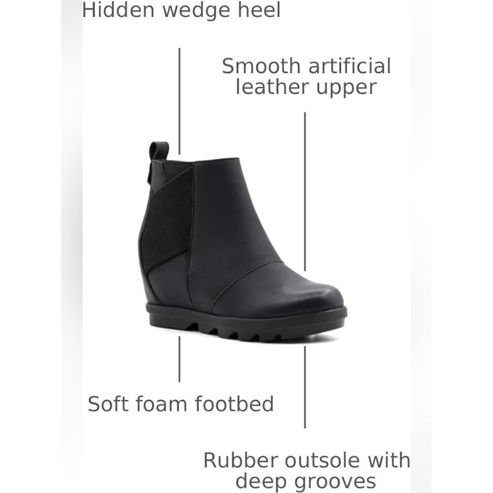 (27-4581) Athlefit Women's Wedge Boots Comfortable Ankle Wedge Booties Sz 8